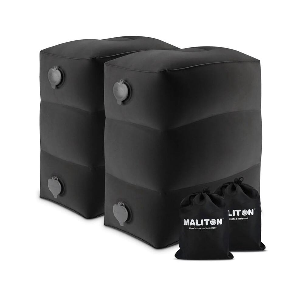 Maliton Inflatable Travel Foot Rest Leg Pillow Black